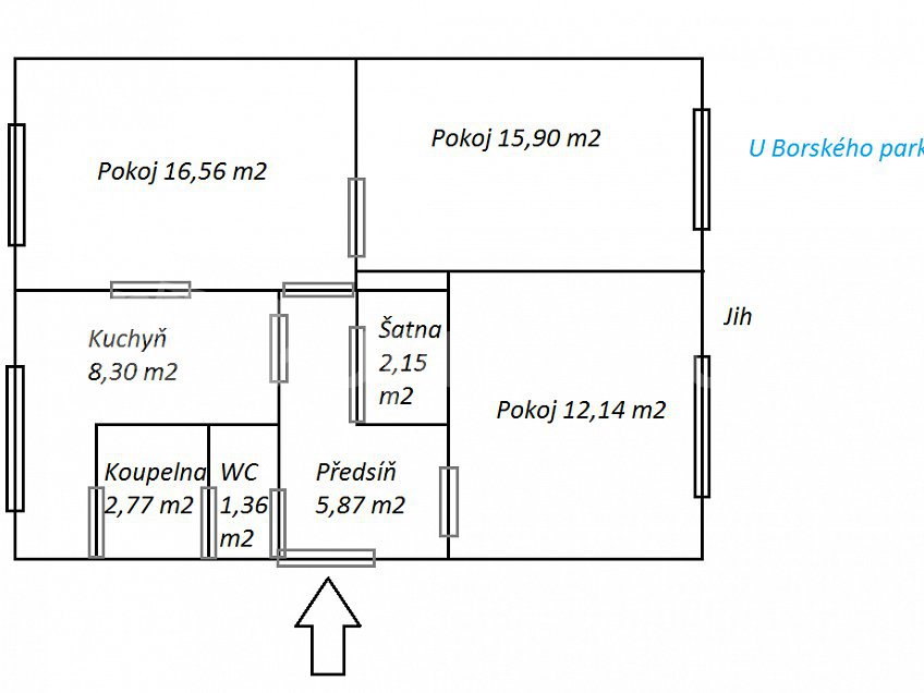 Prodej bytu 3+1 66 m^2 U Borského parku 30, Plzeň 30100