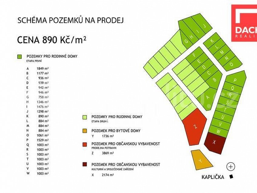 Prodej  stavebního pozemku 1849 m^2 Drahanovice Česká republika