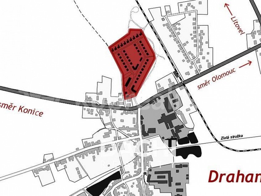 Prodej  stavebního pozemku 1177 m^2 Drahanovice Česká republika