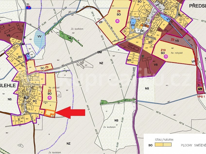 Prodej  stavebního pozemku 2713 m^2 Úlehle u Předslavic 